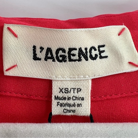 L'Agence Freja Draped Blouse in Hibiscus NWT size XS - Picture 7 of 10